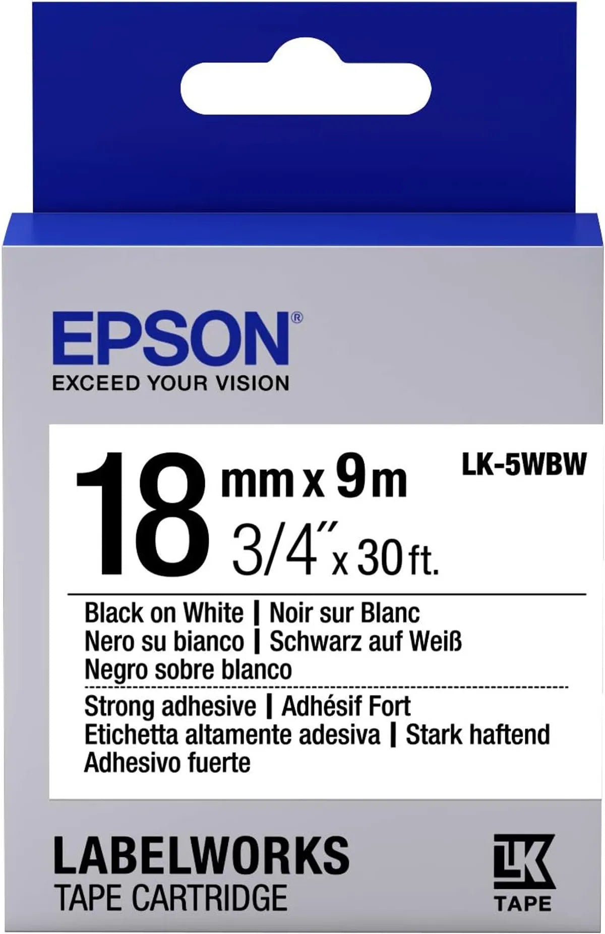 Epson LK-5WBW / C53S655012 Farbband /Farbrolle schwarz, weiß