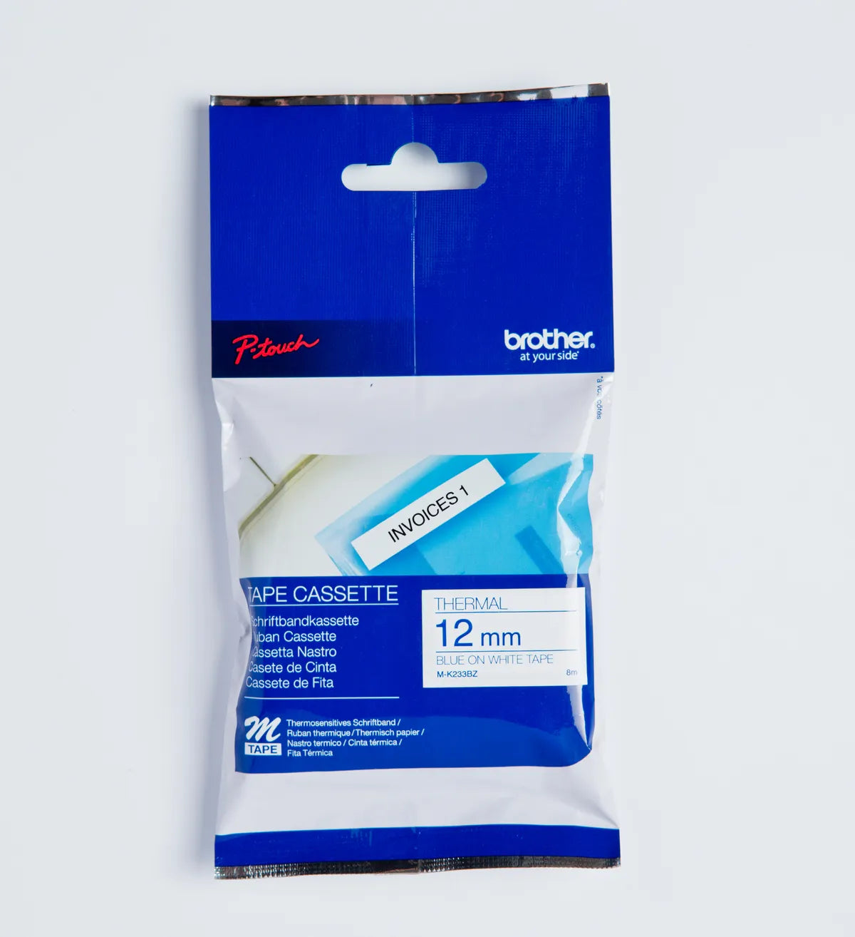 Brother MK-233BZ Schriftband blau auf weiß (12mm x 8m)