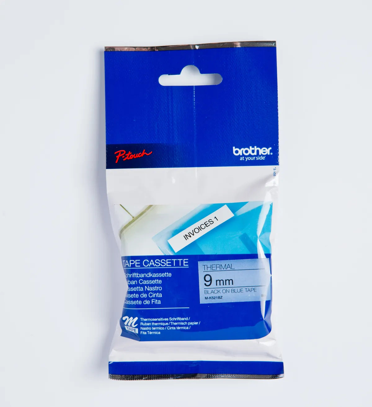 Brother MK-521BZ Schriftband schwarz auf blau (9mm x 8m)