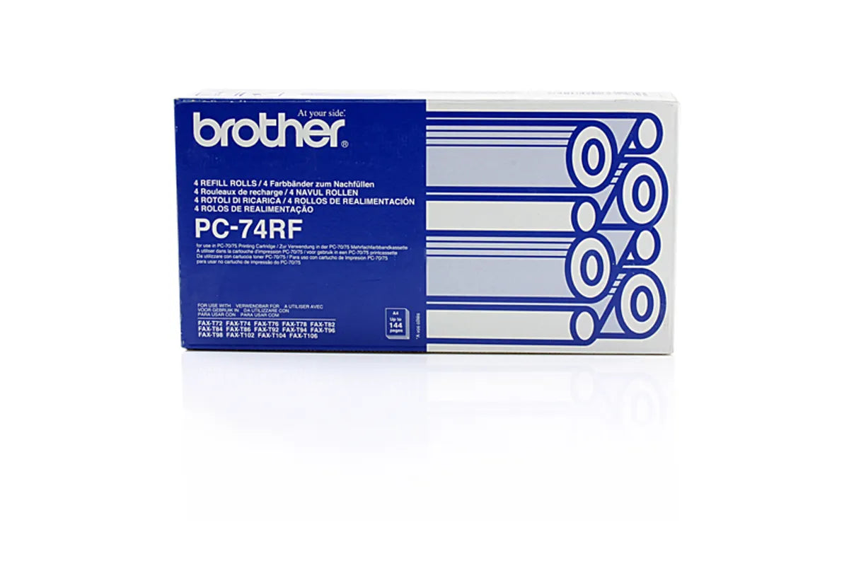 Brother PC-74RF / 27723 Thermo-Transfer-Rolle Sparset schwarz (4 Stück)