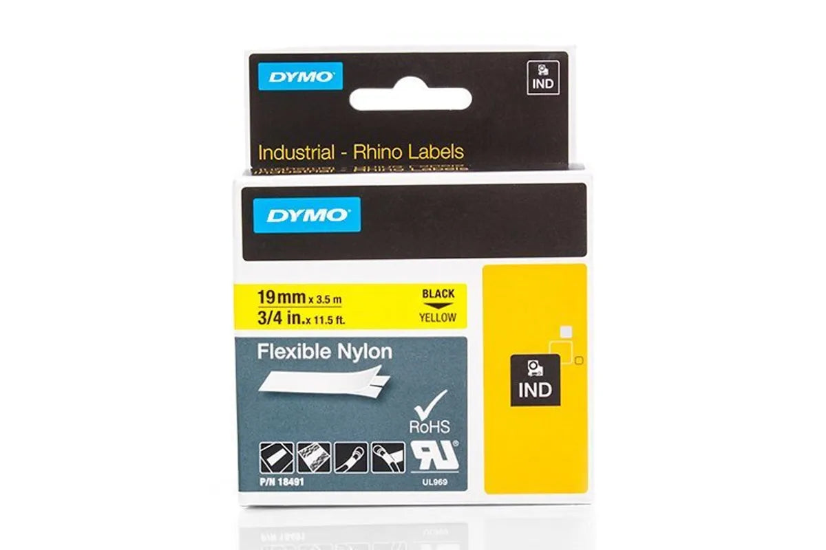 Dymo S0718090 / 18757 Etiketten schwarz auf gelb (19mm x 3,5m)