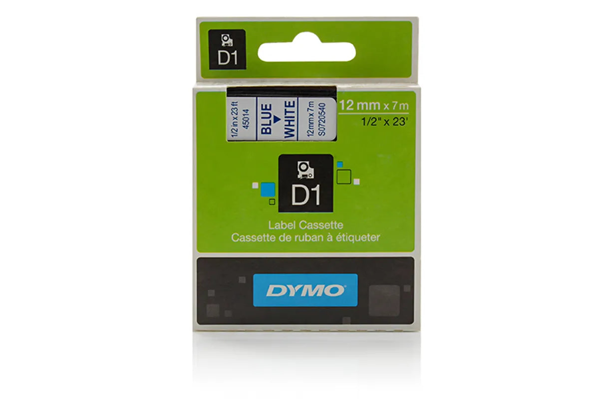 Dymo S0720540 / 45014 Etiketten blau auf weiß (12mm x 7m)