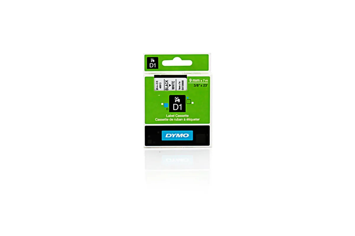Dymo S0720680 / 40913 / 41913 Etiketten schwarz auf weiß (9mm x 7m)