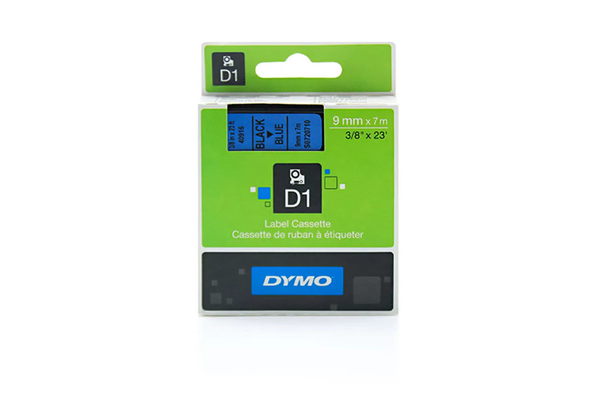 Dymo S0720710 / 40916 Etiketten schwarz auf blau (9mm x 7m)