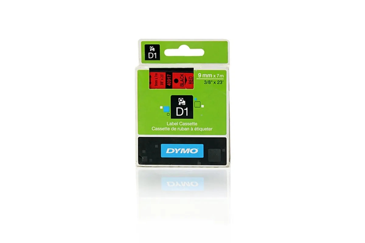 Dymo S0720720 / 40917 Etiketten schwarz auf rot (9mm x 7m)
