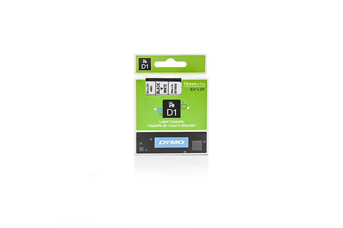 Dymo S0720830 / 45803 Etiketten schwarz auf weiß (19mm x 7m)