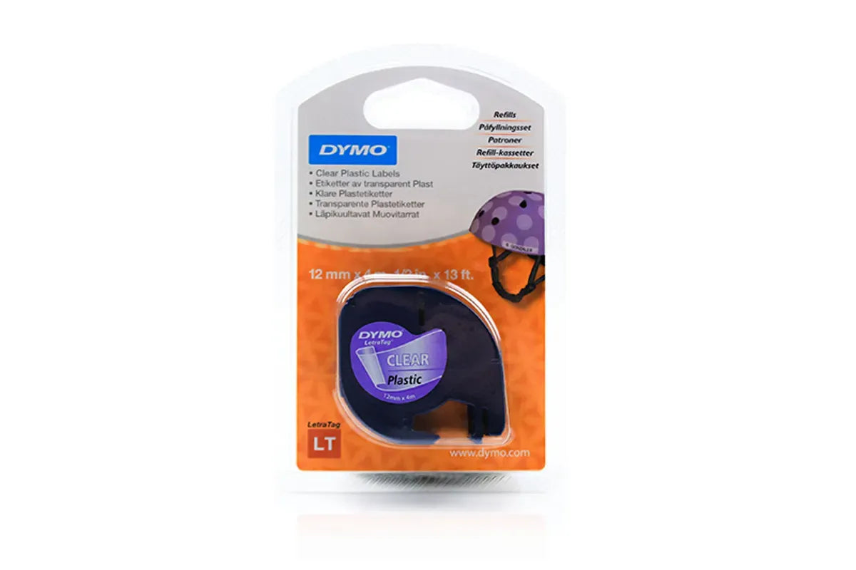 Dymo S0721530 / 12267 Etiketten schwarz auf transparent (12mm x 4m)