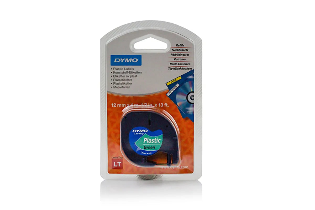 Dymo S0721690 / 91224 Etiketten schwarz auf grün (12mm x 4m)