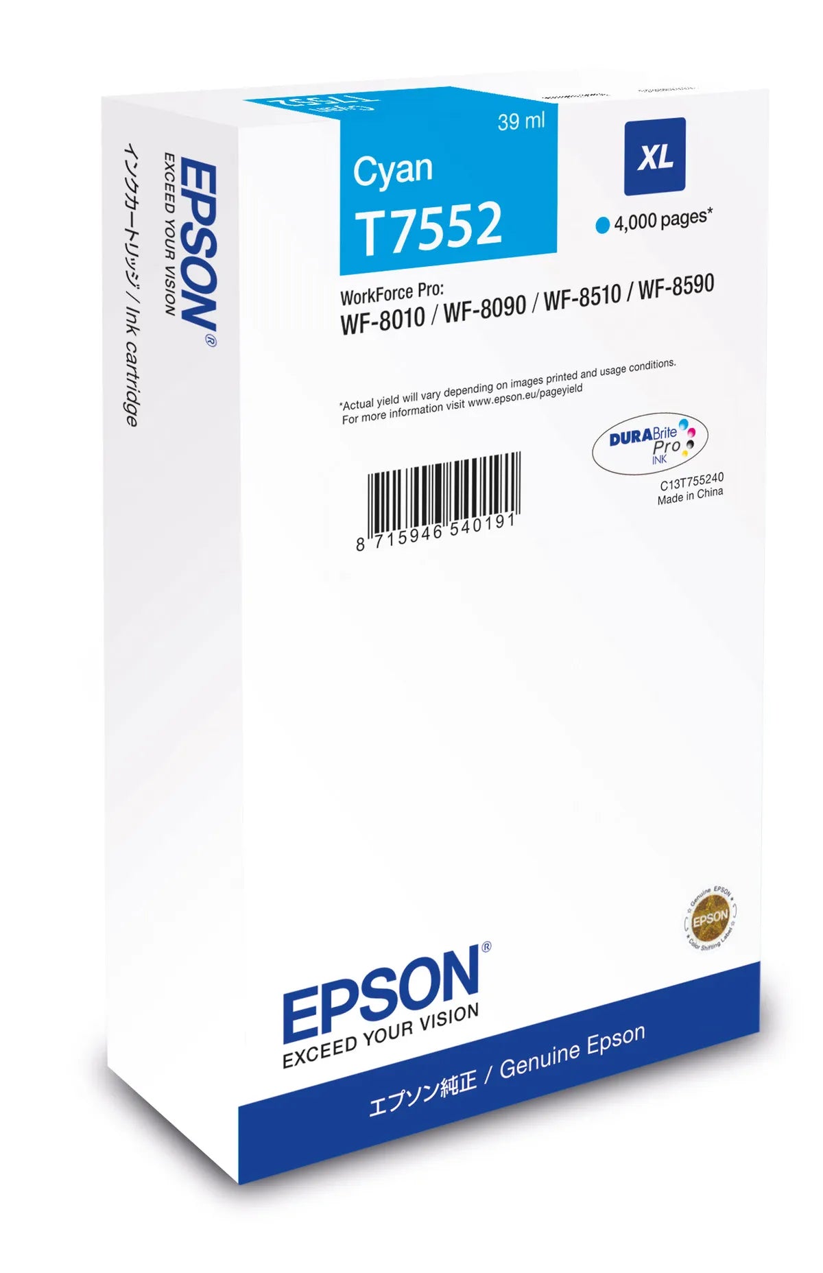 Epson T7552 / C13T755240 Tinte cyan