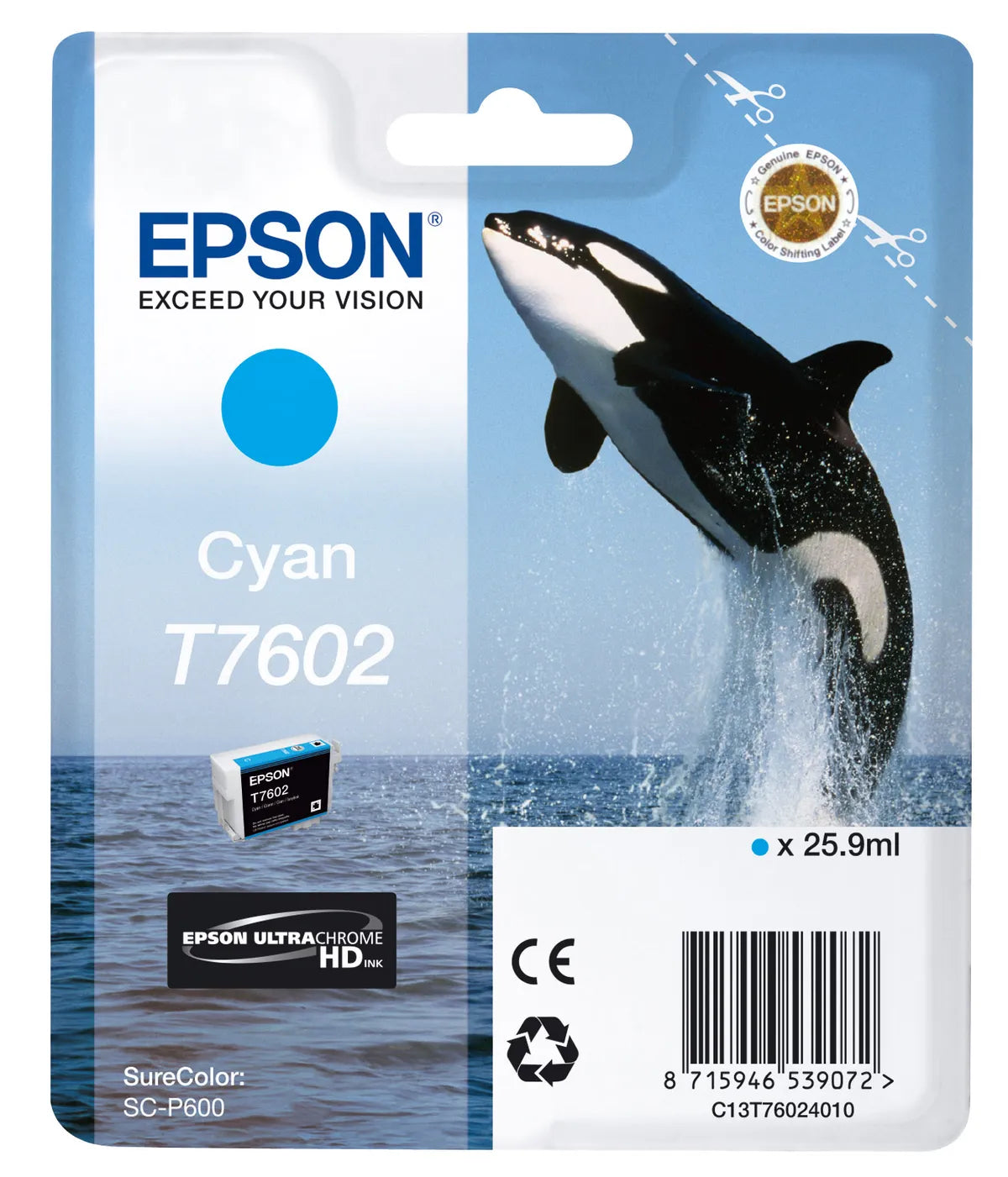Epson T7602 / C13T76024010 Tinte cyan