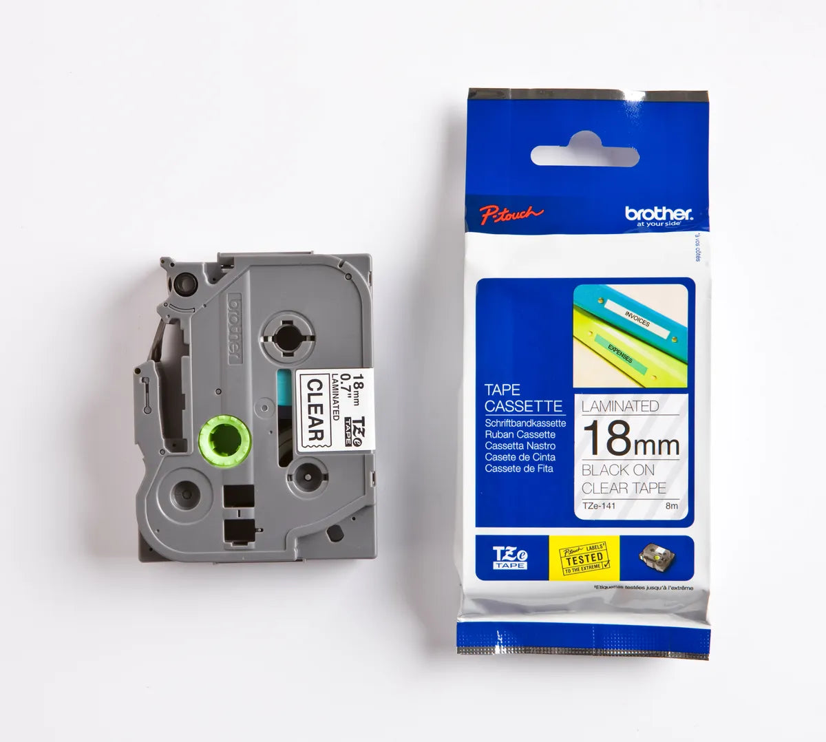 Brother TZE-141 Schriftband schwarz auf transparent (18mm x 8m)