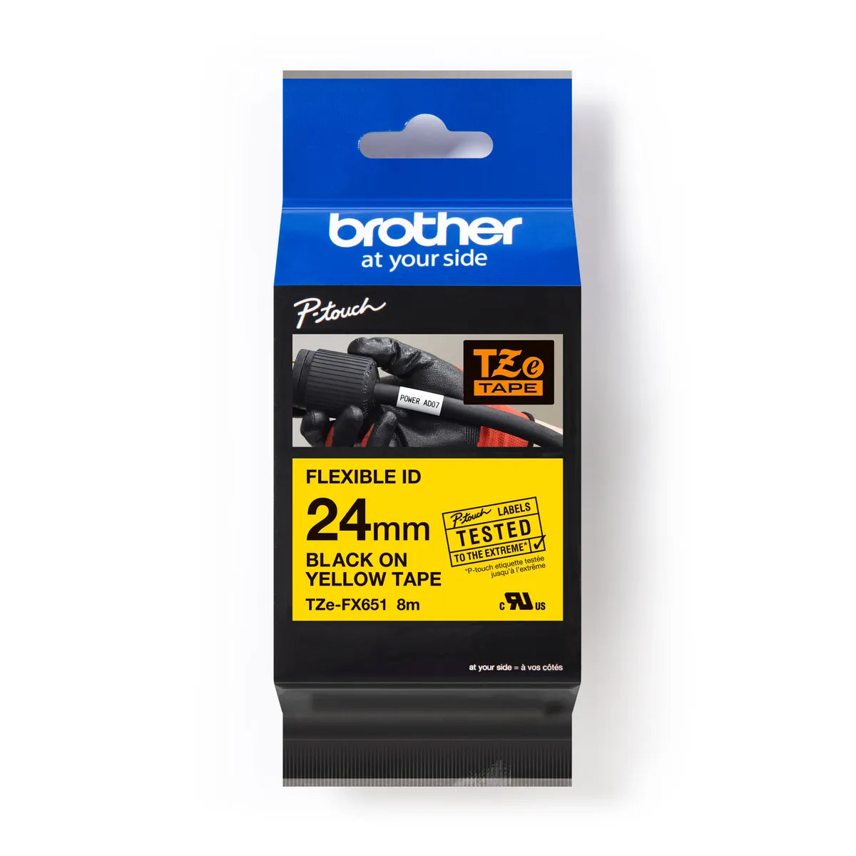 Brother TZE-FX651 Schriftband schwarz auf gelb (24mm x 8m)