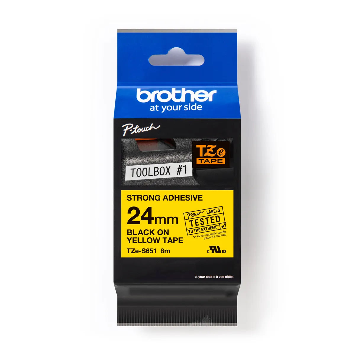 Brother TZE-S651 Schriftband schwarz auf gelb (24mm x 8m, extra stark klebend)