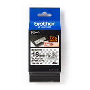Brother TZE-SE4 Schriftband schwarz auf weiß (18mm x 8m, Sicherheits- und Siegelband)