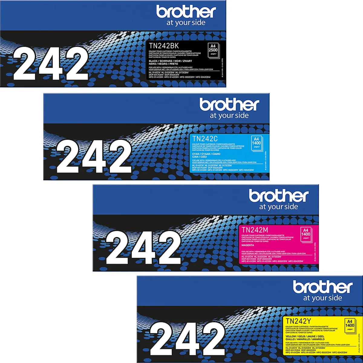 Brother TN-242 Toner Sparset schwarz, cyan, magenta, gelb (4 Stück)