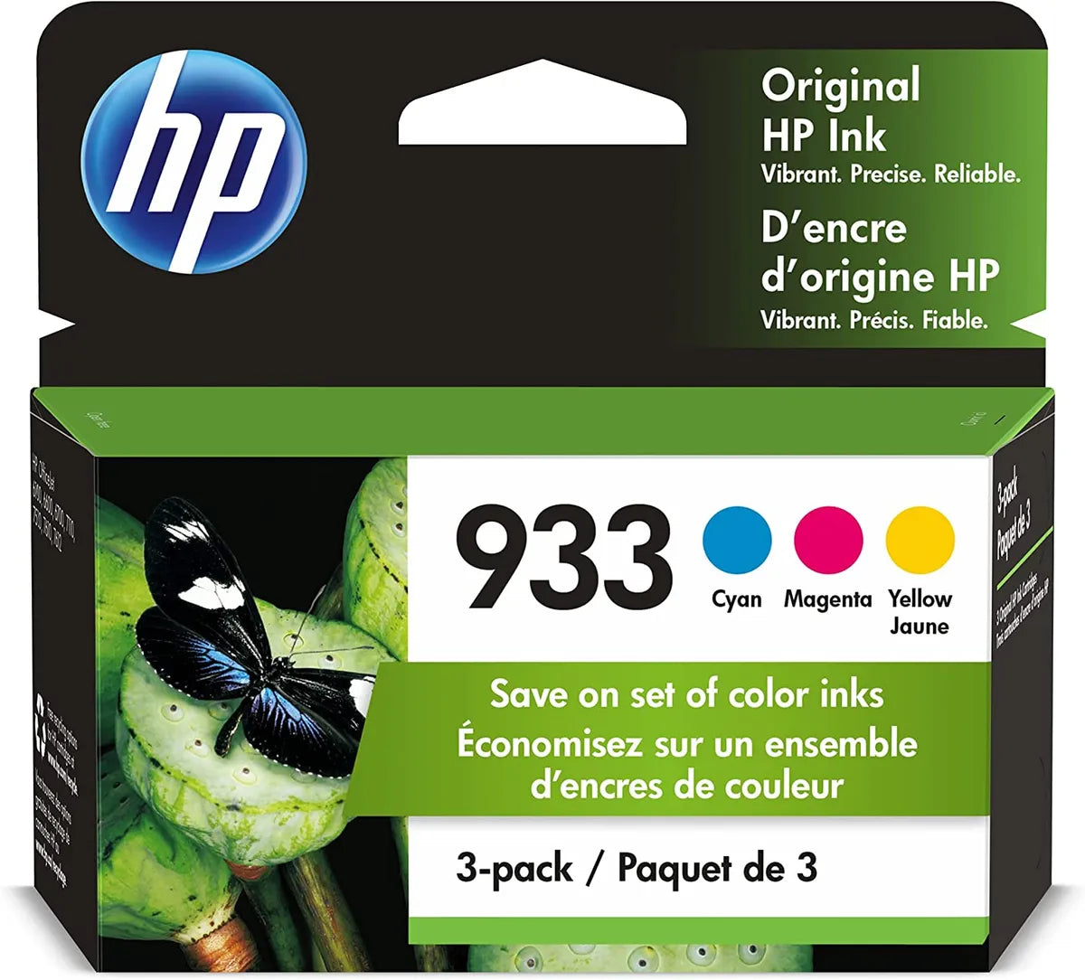 HP 933 / CN058AE / CN059AE / CN060AE Tinten Sparset cyan, magenta, gelb (3 Stück)
